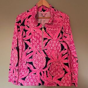 Lily Pulitzer Skipper Popover Pink/Navy Pineapple